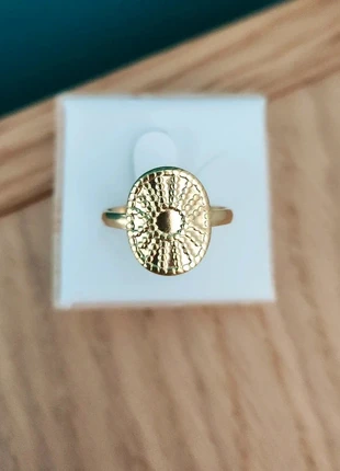 Bague acier inoxydable dorée vintage ovale soleil, marca: Le Marché, estado: Novo sem etiquetas, tamanho: Ajustável, €6.50, €7.53 inclui Proteção do Comprador Pro
