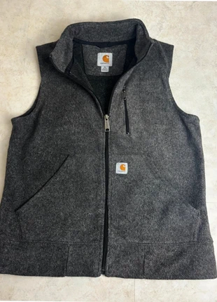 Gilet polaire fleece sans manches Carhartt gris anthracite zippé – Taille S homme, merk: Carhartt, staat: Heel goed, maat: S, € 38,00, € 40,60 inclusief Kopersbescherming Pro