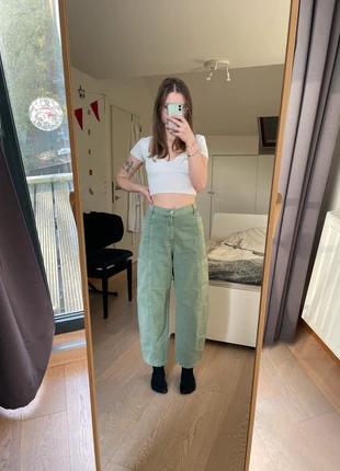 Jeans cargo vert ballon, marque: Zara, état: Très bon état, taille: S / 36 / 8, 15,00 €, 16,45 € Protection acheteurs incluse