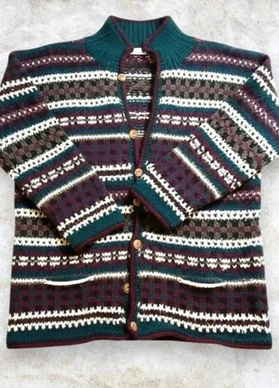 Vintage Caravan 100% Wool Cardigan – Handknit Fair Isle Pattern – Unisex XL, brand: Caravan WOOL, condizioni: Ottime, taglia: XL, €47.00, €50.05 include la Protezione acquisti