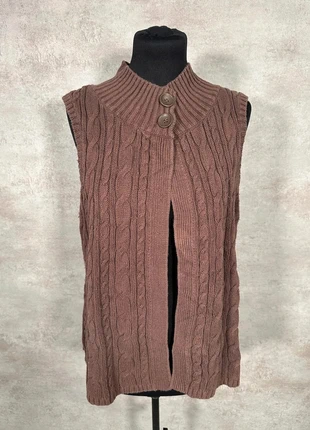 Gilet sans manches Torsadé Vintage Cable Knit Hiver kim rogers maille chaude hiver taille L, merk: Vintage Dressing, staat: Heel goed, maat: L / 40 / 12, € 8,00, € 9,10 inclusief Kopersbescherming Pro