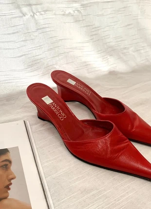 Mules vintage à talon en cuir rouge Antonio Parriego | Taille 39.5 - 40, marque: Vintage Dressing, état: Très bon état, taille: 39.5, 129,99 €, 137,19 € Protection acheteurs (Pro) incluse