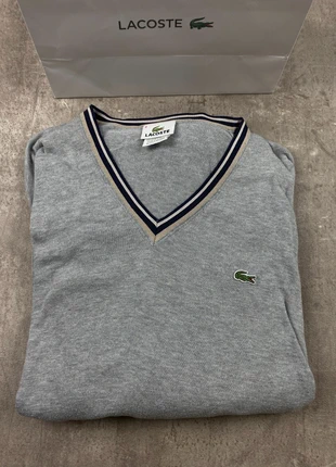 Pull col V lacoste unies gris logo brodé taille XXXL homme / KZ179, brand: Lacoste, condition: Very good, size: XXXL, €29.90, €32.10 includes Buyer Protection