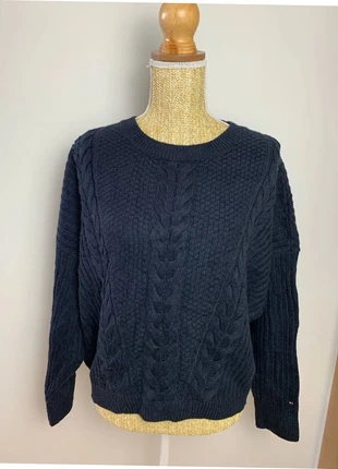 pull en maille torsadé Tommy Hilfiger noir - taille L femme, marque: Tommy Hilfiger, état: Très bon état, taille: L / 40 / 12, 15,00 €, 16,45 € Protection acheteurs (Pro) incluse