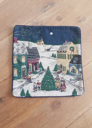 Vintage gobelin kussenhoes met Kerstdecor, marque: Veena's Vintage Home Deco, état: Très bon état, taille: 40 x 40 cm, 15,00 €, 16,45 € Protection acheteurs incluse