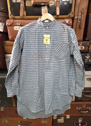 1980s Vintage French Long Work Shirt – Short Button Placket – 100% Cotton – Size L – Measures Below, brand: Vintage Dressing, condition: New with tags, size: L, €12.00, €13.30 includes Buyer Protection Pro