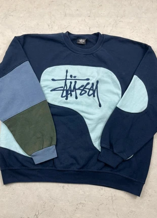Sweat Stüssy Vintage Oversize Y2K Retro Rework Bleu/Noire - Taille XL, marque: Stüssy, état: Très bon état, taille: XL, 30,00 €, 32,20 € Protection acheteurs incluse
