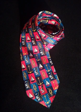 Gravata de seda vintage padrão marítimo, merk: Duca, staat: Heel goed, € 8,00, € 9,10 inclusief Kopersbescherming