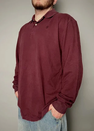 Y2K G-Star Raw Burgundy Long Sleeve Polo, marque: G-Star, état: Très bon état, taille: XL, 12,95 €, 14,30 € Protection acheteurs incluse