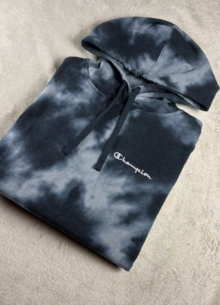 Sweat à capuche Champion tie dye gris noir – taille S – logo brodé, brand: Champion, condition: Very good, size: S / 36 / 8, €10.00, €11.20 includes Buyer Protection