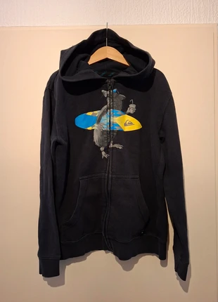 Sweat noir motif surfeur, marca: Quiksilver, estado: Bueno, tamaño: 10 años / 140 cm, 4,00 €, 4,90 € Protección al comprador incluida