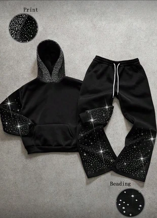 Completo Y2K nero con strass, marque: manfinity, état: Neuf avec étiquette, taille: M, 45,00 €, 47,95 € Protection acheteurs incluse