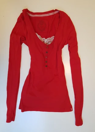 Vintage Esprit Y2K Henley – Rot, marque: EDC by Esprit, état: Très bon état, taille: S / 36 / 8, 29,00 €, 31,15 € Protection acheteurs incluse