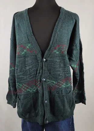 Gilet vintage Nopame M vert motifs jacquard boutons poches made in Belgium rétro 80s, marque: Vintage Dressing, état: Très bon état, taille: XL, 15,00 €, 16,45 € Protection acheteurs (Pro) incluse