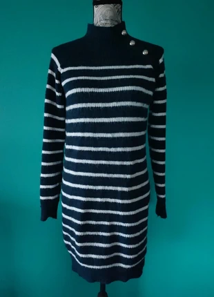 Robe pull rayée Cache Cache – marine & blanc – chaude / cocooning – T 38 environ, marque: Cache Cache, état: Bon état, taille: M / 38 / 10, 11,90 €, 13,20 € Protection acheteurs (Pro) incluse
