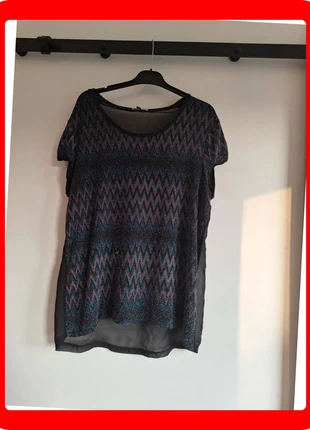 Top vintage noir à motifs zigzag K.woman X, marque: Kiabi, état: Très bon état, taille: XL / 42 / 14, 6,00 €, 7,00 € Protection acheteurs (Pro) incluse