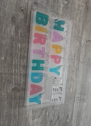 Happy Birthday, led lichtsnoer/slinger, merk: kik, staat: Nieuw met prijskaartje, € 1,50, € 2,28 inclusief Kopersbescherming