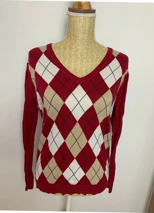 Pull Col en V Tommy Hilfiger Rouge à carreaux - Taille M - Pima cotton, brand: Tommy Hilfiger, condition: Very good, size: M / 38 / 10, €12.00, €13.30 includes Buyer Protection Pro