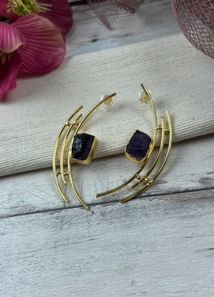 Boucles d’oreilles améthyste brutes, estado: Muy bueno, 14,00 €, 15,40 € Protección al comprador Pro incluida