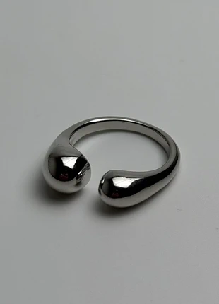 Bague goutte fluide argenté en acier inoxydable, ajustable ring, abstraite mode design et chic, brand: Argent, condition: Very good, size: Adjustable, €10.00, €11.20 includes Buyer Protection Pro