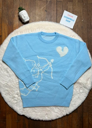 Pull maille oversize tendance , knit Y2K streetwear Aesthetic en coton avec motif - Taille M, brand: y2k, condition: New without tags, size: M, €30.00, €32.20 includes Buyer Protection