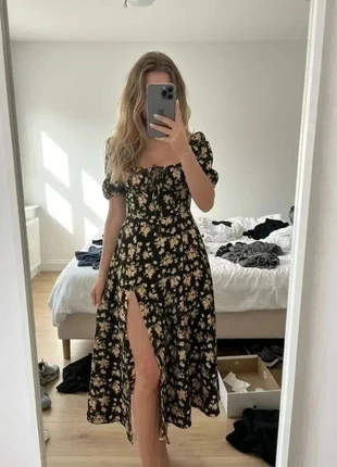 robe midi noire à fleurs jaunes fendue #047, marque: Jardin d'Automne, état: Très bon état, taille: M / 38 / 10, 37,99 €, 40,59 € Protection acheteurs incluse