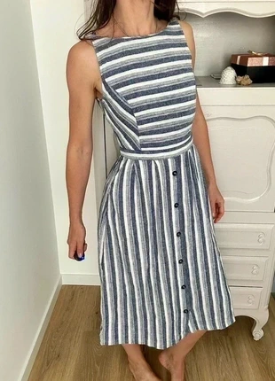 Robe Oasis rayée bleu et blanc – Taille 34, marca: Oasis, estado: Muito bom, tamanho: XXS / 32 / 4, €28.00, €30.10 inclui Proteção do Comprador