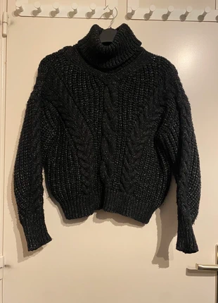 Pull col roulé crop top noir chiné - S, état: Très bon état, taille: S / 36 / 8, 20,00 €, 21,70 € Protection acheteurs incluse