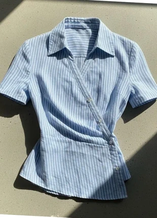 Chemise bleue à rayures manches courtes – Chic / Été / Moderne, brand: alvee, condizioni: Ottime, taglia: M / IT 42 / EU 38, €35.99, €38.49 include la Protezione acquisti