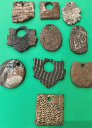 Set de 10 abalorios de cerámica artesanal, estado: Nuevo sin etiquetas, 10,00 €, 11,20 € Protección al comprador incluida