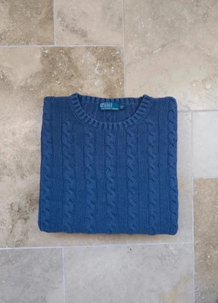 Magnifique pull Torsadé Ralph Lauren - Homme 4XB - Marine - En soie et en lin, marke: Ralph Lauren, zustand: Sehr gut, größe: 4XL, 120,00 €, 126,70 € beinhaltet Vinted-Käuferschutz Pro