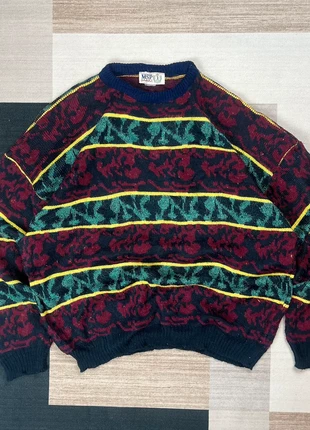 90s Colorful Abstract Knit Sweater Vintage Coogi-Style Jumper, brand: Vintage Dressing, condition: Very good, size: M, £15.00, £16.45 includes Buyer Protection