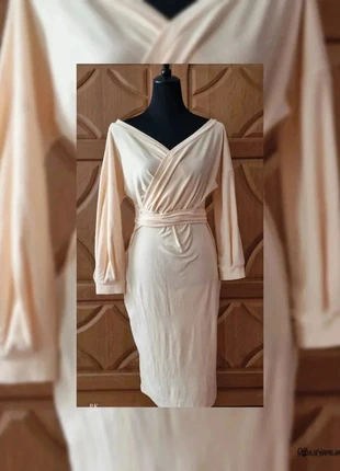 Robe cache-cœur CBR - Chic & Élégante tendance - Orange Pastel Abricot - Neuve 38/M, marque: CBR, état: Neuf avec étiquette, taille: M / 38 / 10, 22,00 €, 23,80 € Protection acheteurs incluse