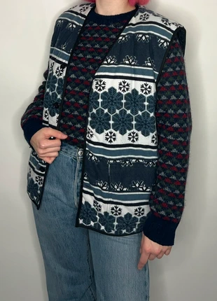 Deadstock 1990s blue fleece nordic ski indie hippie goblin fisherman streetwear grunge forest gilet, merk: Vintage, staat: Heel goed, maat: L / 40 / 12, € 12,50, € 13,83 inclusief Kopersbescherming Pro