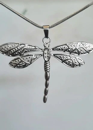 Zilverkleurige ketting dragonfly ● stainlesssteel, staat: Heel goed, € 5,75, € 6,74 inclusief Kopersbescherming Pro