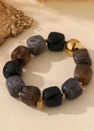 Bracelet perles noires et grises, marca: justnathalie, estado: Nuevo sin etiquetas, 13,90 €, 15,30 € Protección al comprador incluida