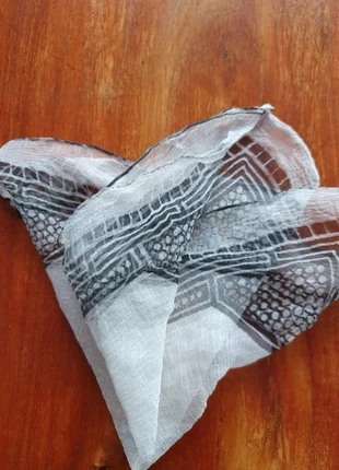 Mini foulard / Pochette pour poche de veste en soie vintage ancienne noir et blanc, brand: Vintage, condition: Very good, €5.00, €5.95 includes Buyer Protection