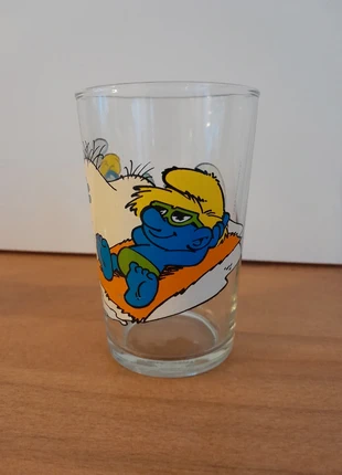 Verre officiel moutarde Amora vintage : les schtroumpfs jouent dans l'eau !, marca: Amora, estado: Muito bom, €7.00, €8.05 inclui Proteção do Comprador
