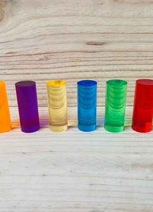 Prismes sensoriels translucides – Lot de 6 couleurs, marque: Montessori, état: Neuf avec étiquette, taille: 24-36 mois / 92 cm, 7,00 €, 8,05 € Protection acheteurs (Pro) incluse