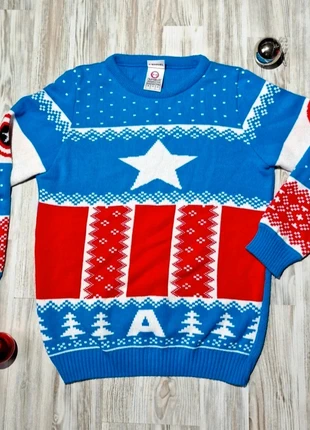 Pull de Noël 🎄 Captain America - Marvel - Taille M, brand: Noël, condition: Very good, size: M, €28.00, €30.10 includes Buyer Protection