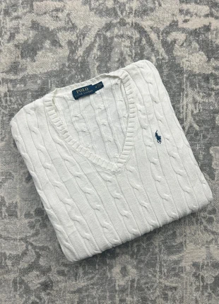 Pull Torsadé Maille / Cable Knit / Ralph Lauren RL Blanc Taille M - Logo Marine Brodé - 100% Cotton, brand: Ralph Lauren, condition: Very good, size: M / 38 / 10, €65.00, €68.95 includes Buyer Protection Pro