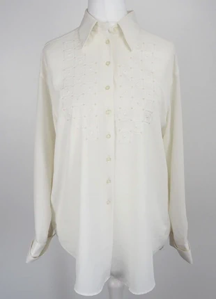 Vintage Cream Blouse Women’s UK 12 Long Sleeve Button Up Shirt with Embroidered, brand: Marks and spencer, condition: Very good, size: M / UK 12-14, £15.00, £16.45 includes Buyer Protection