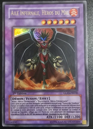 Aile Infernale Héros du Mal GLAS-FR038 • 1ʳᵉ Édition • Yu-Gi-Oh!, marque: Yu-Gi-Oh!, état: Bon état, 14,99 €, 16,44 € Protection acheteurs incluse