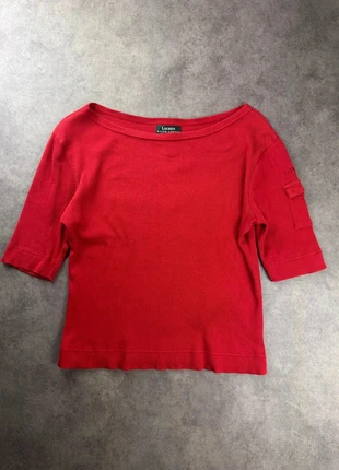 Top manche courte côtelé Lauren Ralph Lauren rouge – Taille M (100% coton), marca: Ralph Lauren, estado: Muy bueno, tamaño: M / 38 / 10, 15,00 €, 16,45 € Protección al comprador incluida