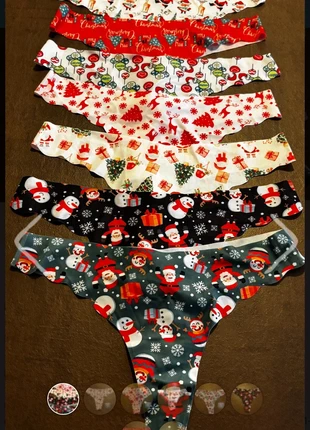 Lot de 7 strings de Noël, état: Neuf avec étiquette, taille: S / 36 / 8, 6,00 €, 7,00 € Protection acheteurs incluse