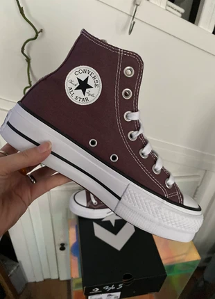 Converse plateforme compensées aubergine lie de vin violet purple bordeaux burgundy baskets 36,5 uk4, merk: Converse, staat: Nieuw met prijskaartje, maat: 36.5, € 50,00, € 53,20 inclusief Kopersbescherming Pro