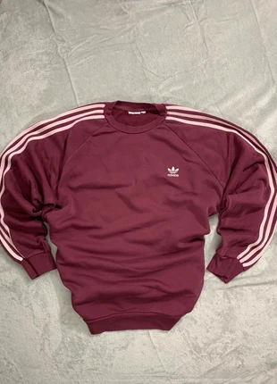 Adidas Originals Sweatshirt Bordeaux XL | Felpa Raglan Maniche Tre Strisce Burgundy Vintage, merk: adidas, staat: Heel goed, maat: XL / 42 / 14, € 16,90, € 18,45 inclusief Kopersbescherming