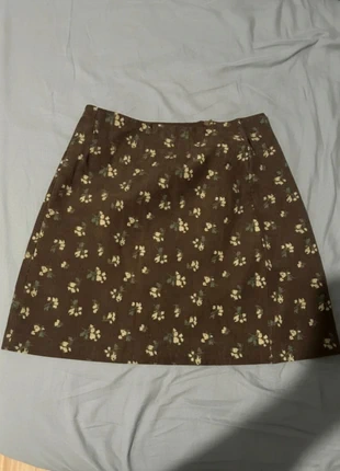 Jupe Marron à Fleurs Jaunes Motif Vintage Automne Cottagecore, brand: Vintage Dressing, condition: Very good, size: S / 36 / 8, €31.99, €34.29 includes Buyer Protection