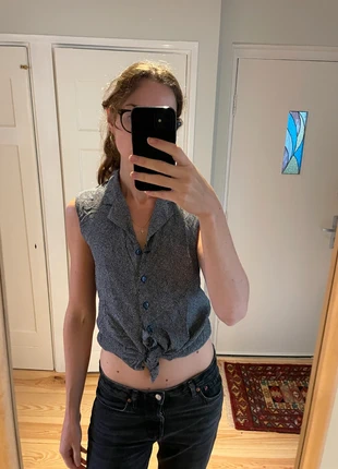 Vintage polkadot top Vista blauw / wit, merk: Vista, staat: Veelgebruikt, maat: S / 36 / 8, € 3,50, € 4,38 inclusief Kopersbescherming