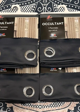 Lot de 4 rideaux bleus épais occultants, staat: Nieuw met prijskaartje, maat: 200 cm - 249 cm, € 45,90, € 48,90 inclusief Kopersbescherming